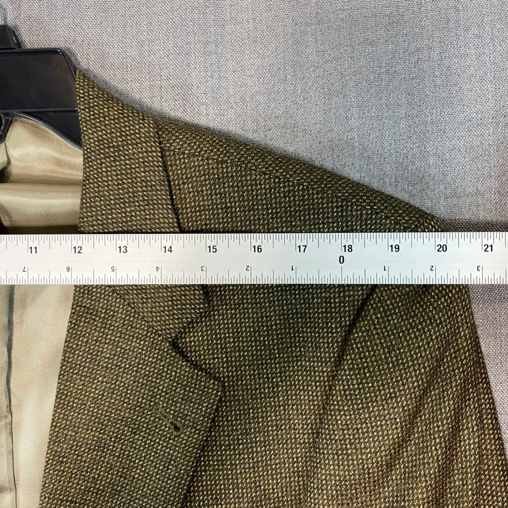 Holbrook Mens 42L Blazer Jacket 100% Lambswool Olive Green‎ Micro Check 4215